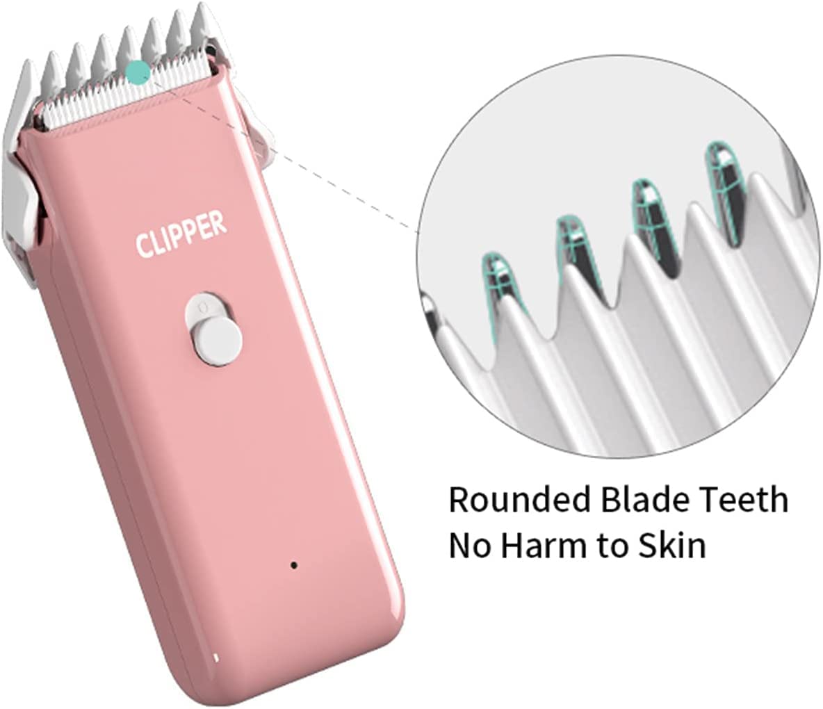 Dog Clippers Pet Grooming Clippers Kit Low Noise Cat Shaver Portable Electric USB Rechargeable Cordless Trimmer for Dogs,Cats and Other Pets, Pink