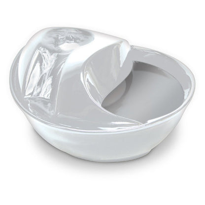 Pioneer Pet Raindrop Ceramic Drinking Fountain for Pets, White