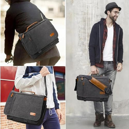 Estarer Laptop Messenger Bag 17 -17.3 Inch Mens Satchel Shoulder Bag for Work
