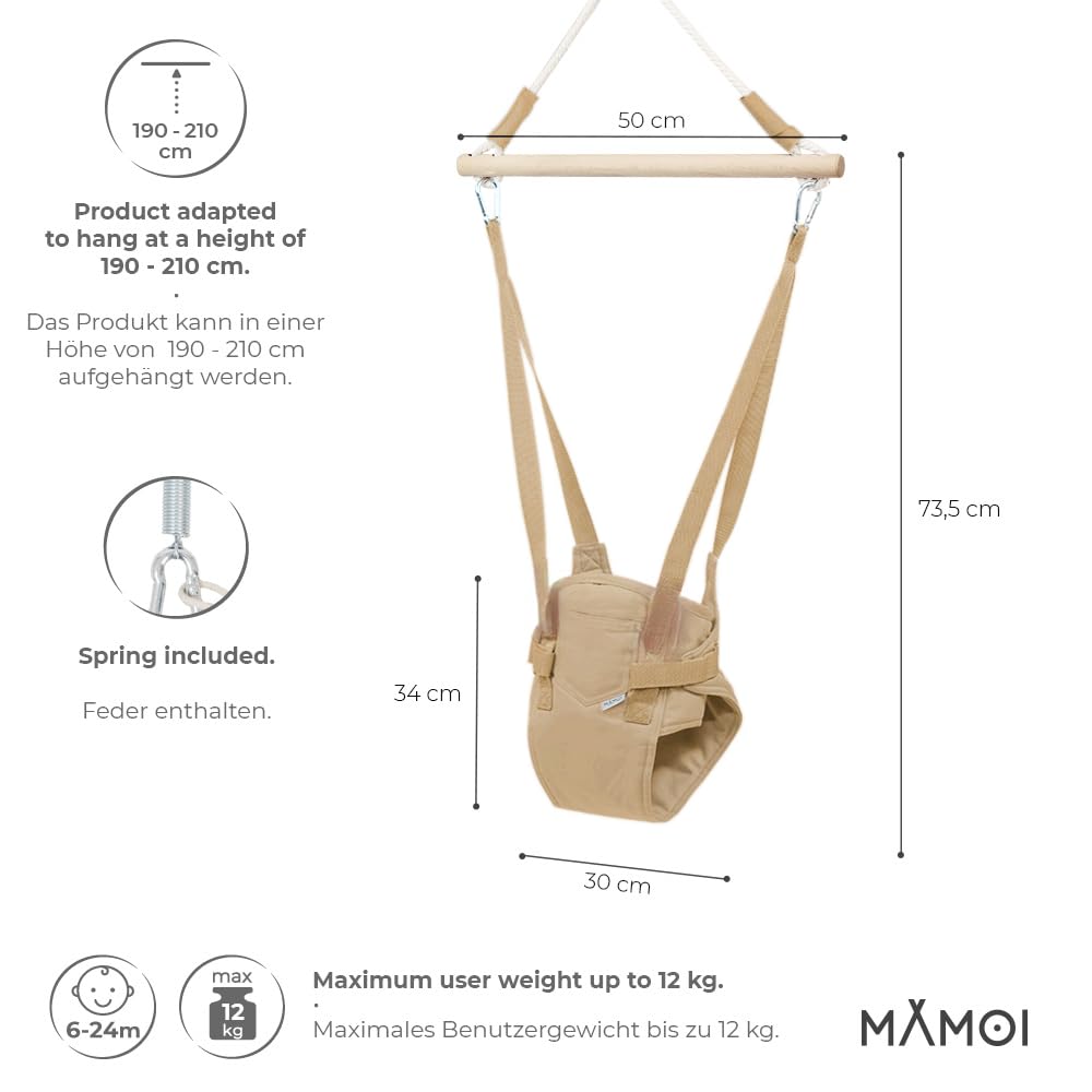 MAMOI® Baby bouncer, Swing seat, Indoor rocking bouncy chair, Toddler jolly jumper rocker, Door frame swings, jumpers and bouncers for babies from 6 months