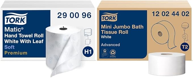 Tork Matic Soft Hand Towel Roll, Quick-Absorbing, Long-Lasting, Thick 2-Ply