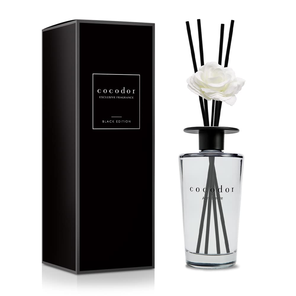 COCODOR White Flower Reed Diffuser/April Breeze / 500ml / 1 Pack/Large Capacity Scent Diffuser for Bathroom Kitchen Bedroom Shelf Décor
