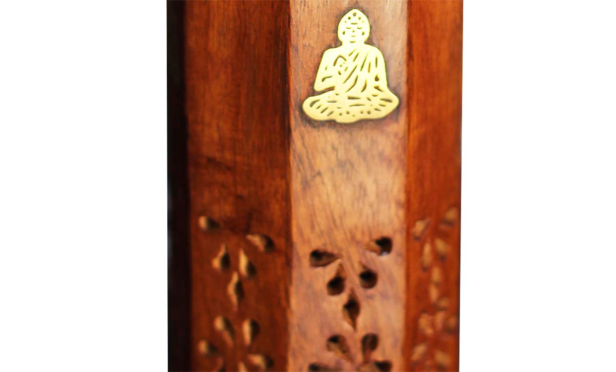 Handmade Buddha Wooden Incense Cone Tower Incense Stick Burner Stand Holder Ash Catcher Home Decor Utilities & Accessories