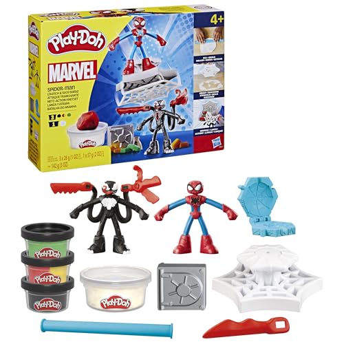 Play-Doh Spider-Man Launch & Slice Battle Playset, Non-Toxic Modelling Compound Set for Boys and Girls, Creative Toys for 4+ Year Old Kids