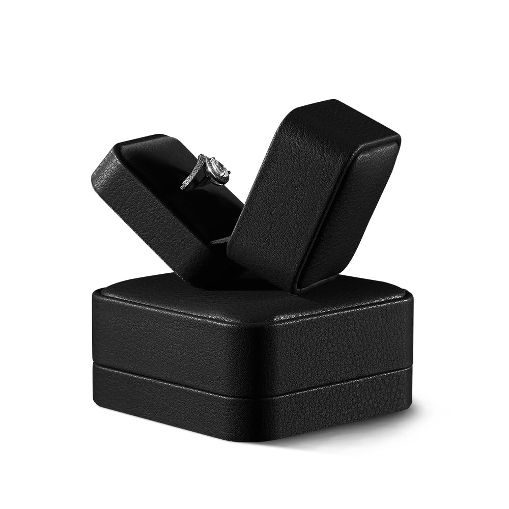 Yinbeini Necklace Jewelry Box, Leather Jewelry Box For Men,Premium Small Gift Boxes,Luxury Jewelry Gift Boxes For Necklaces (Black)