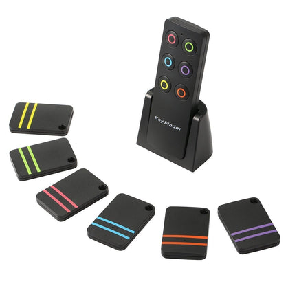 High-Volume Key Finder and Item Locator with RF Technology: 85dB+ Sound, 131ft Range, Wireless Remote Control, 6Receivers with Rings for Wallet, Keys, Pets and More