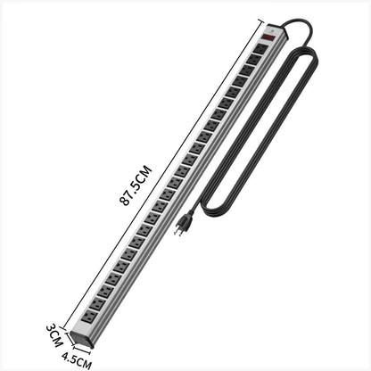 20 Outlet Heavy Duty Metal Socket Power Strip,15-Foot Long Extension Cord with Circuit Breaker. Mounting Brackets Included,Workshop/Industrial use,ETL Certified