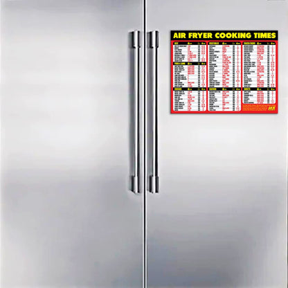 Air Fryer Magnetic Cheat Sheet - Large Print Easy to Read Airfryer Accessory - Air Fryer Cooking Times Chart Magnet, Airfry Cookbook Guide, Kitchen Cheat Sheet, Airfryer Oven Accessories 2025 (Red)