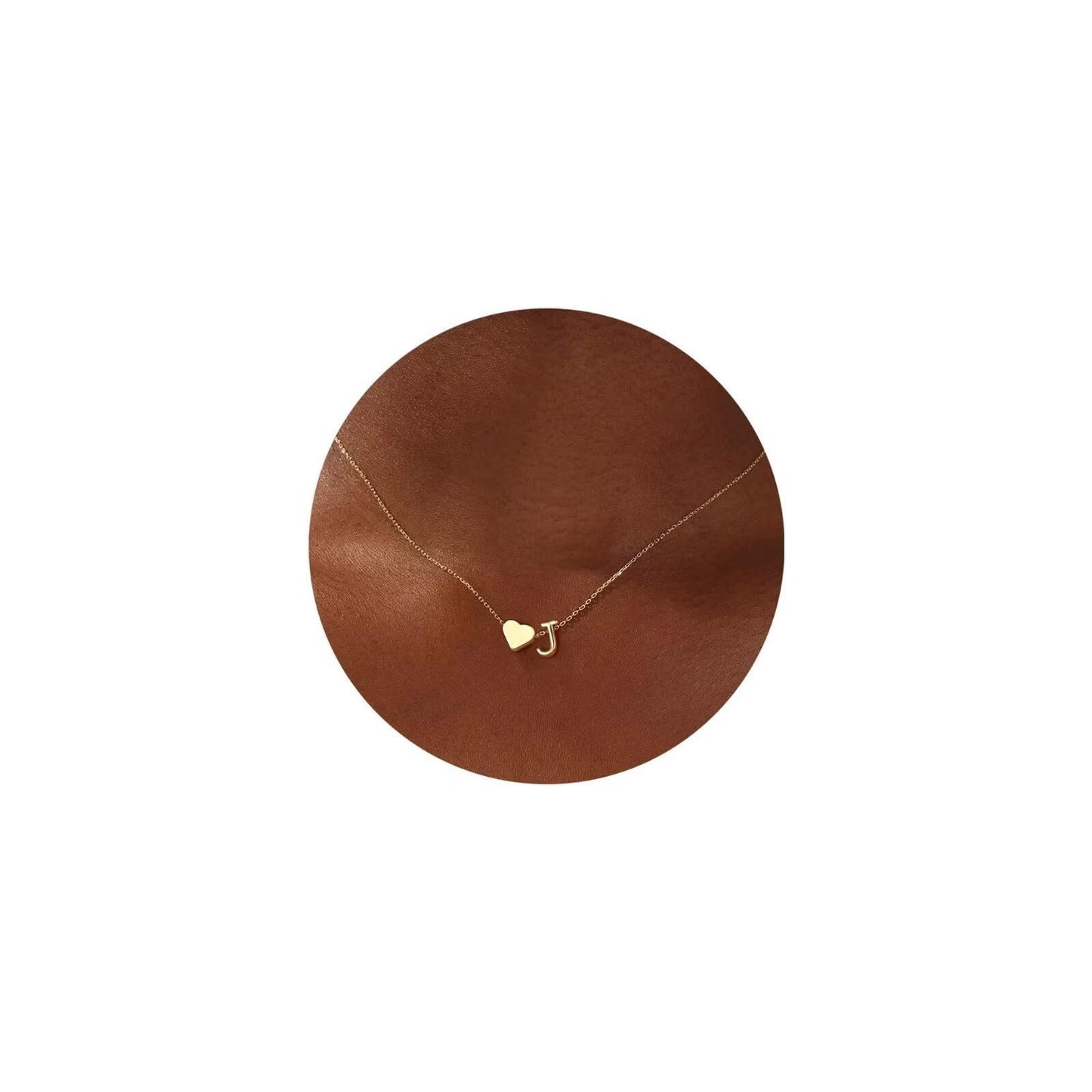 Turandoss Initial Necklaces for Women Trendy, 18K-Gold-Plated Tiny Heart Initial J Necklace Dainty Heart Necklaces Tiny Personalized Monogram Name Necklace for Women Jewelry