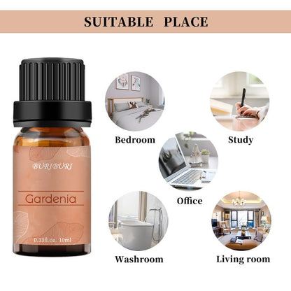 BURIBURI Jasmine Oil and Gardenia Essential Oils Gift Set, 100% Pure, Undiluted, Natural, Organic Aromatherapy Jasmine Essential Oils for Diffuser, Massage, 10MLx2
