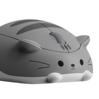 Akko Cat Theme Wireless Gaming Mouse, 2.4G GHz with a USB Receiver, Cute Optical Cordless Cartoon Mice for Computer/Laptop/Desktop/PC, Compatible with Mac/Win (Gray Mimo)