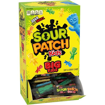 SOUR PATCH KIDS Big Kids Individually Wrapped Soft & Chewy Candy, Bulk Candy, 240 Count Box