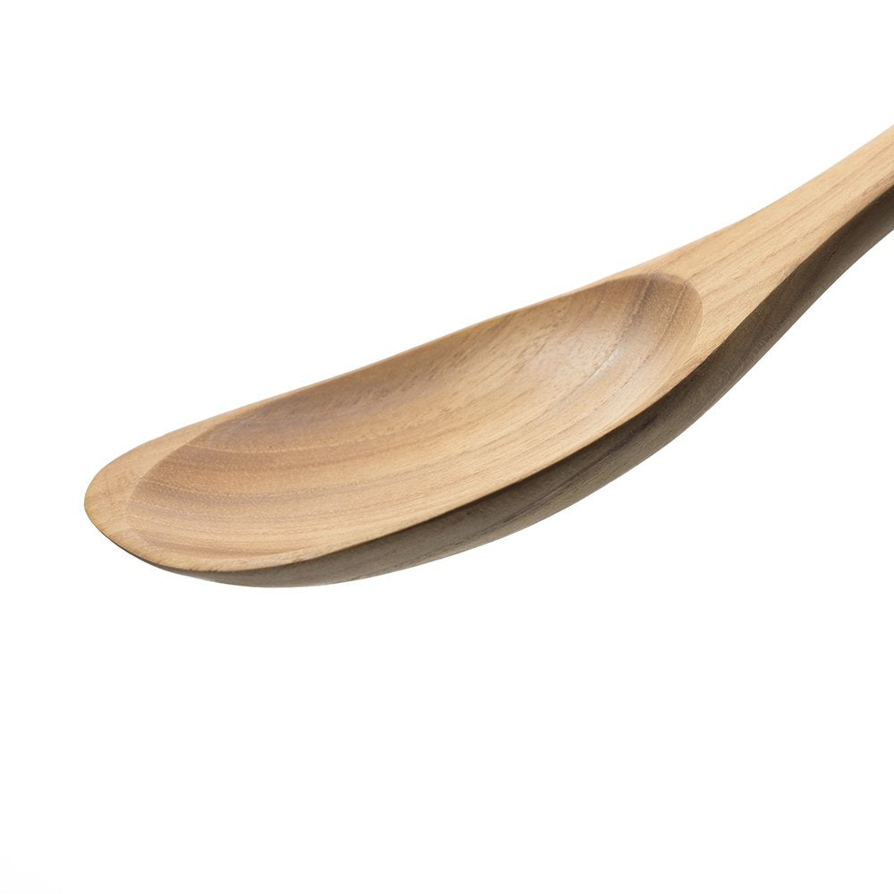 Teak Wooden Spoon for Cooking, Right Hand Corner Spoon, Nonstick Cookware