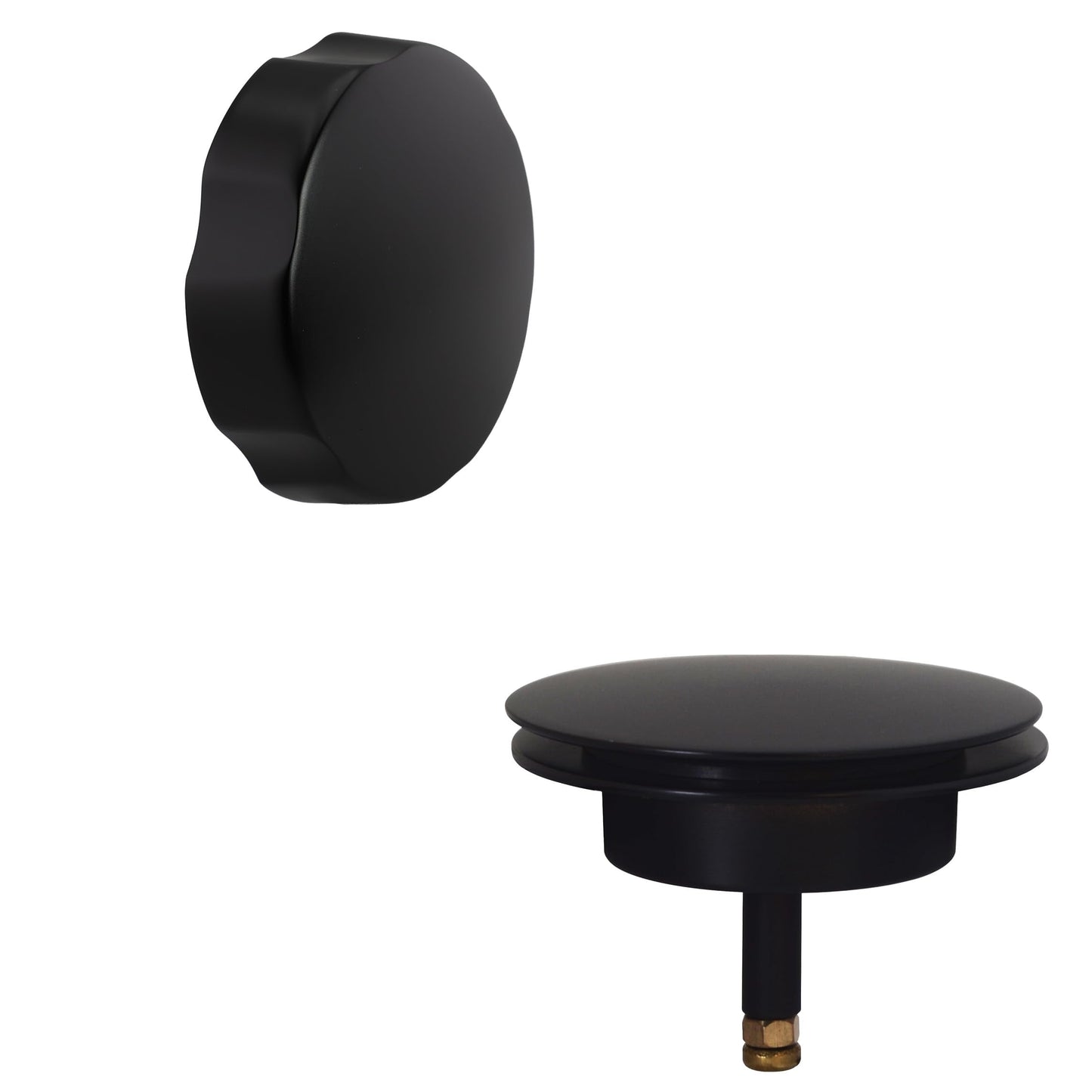Westbrass A50P27-62 27" SCH. 40 PVC Cable Driven Bath Drain Trim Kit with Rotary Overflow Cover Knob and Pop-Up Stopper, Matte Black