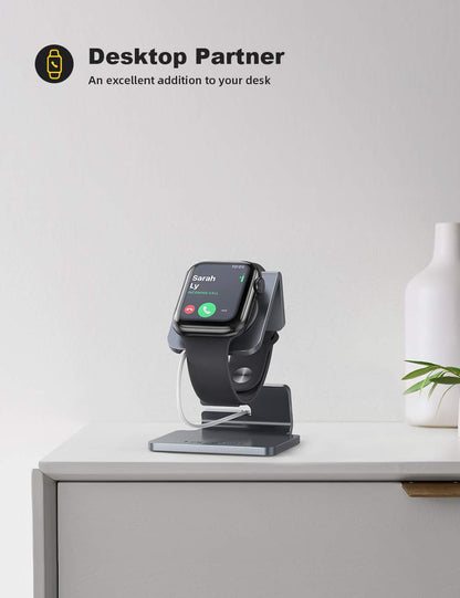 Lamicall Stand Suit for Apple Watch, Charging Stand : Desk Watch Stand Holder Charging Dock Station, Gift Compatible with Apple Watch Series SE 11/10/9/8/7/6/5/4/3/2/1, 44mm/42mm/40mm/38mm - Gary