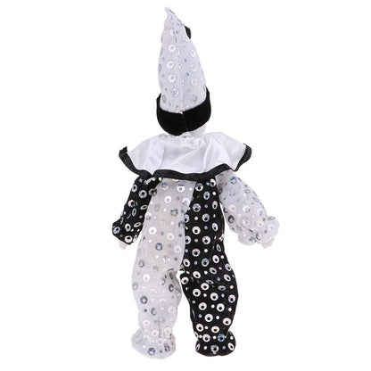 DYNWAVE 9inch Clown Doll - can Sitting & Standing, Hand Painted Harlequin Doll Display Decoration,Valentin Gift