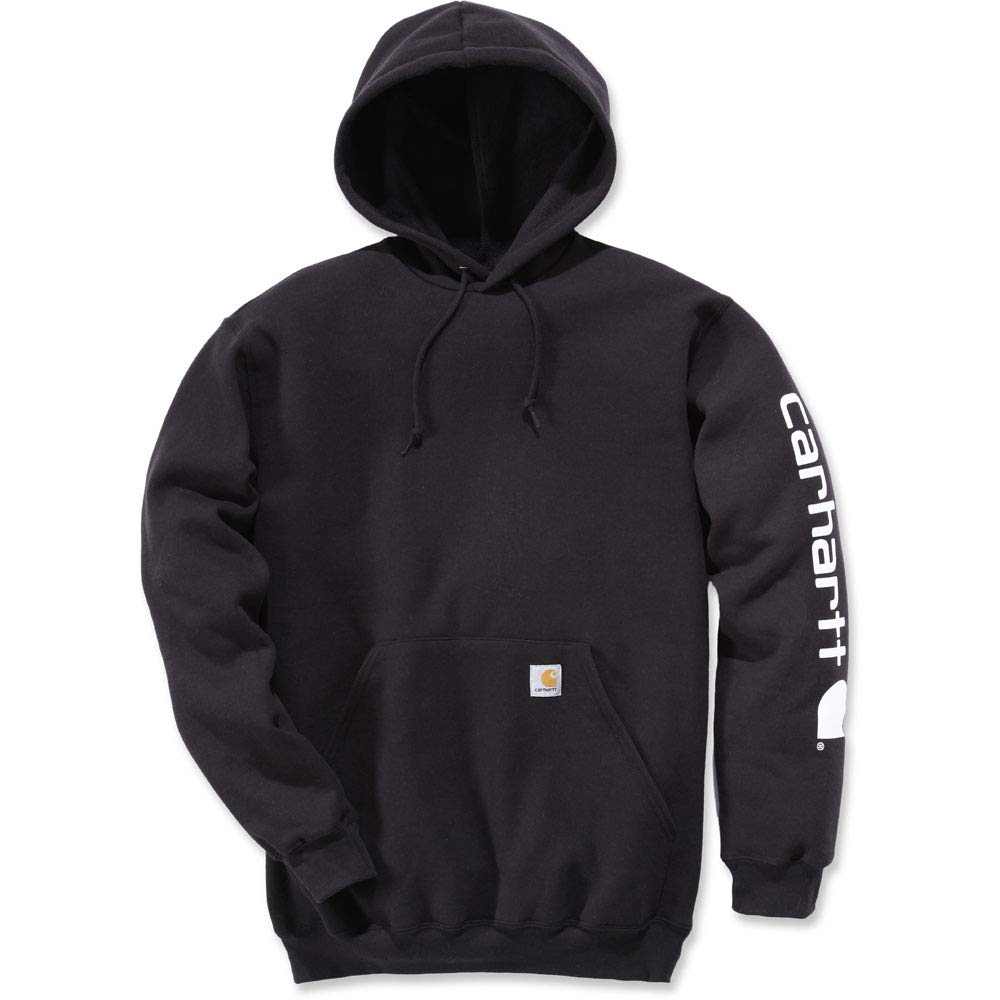 Carhartt Mens Loose Fit Midweight Logo Sleeve Graphic Fashion Sweatshirts, Black, X-Large US