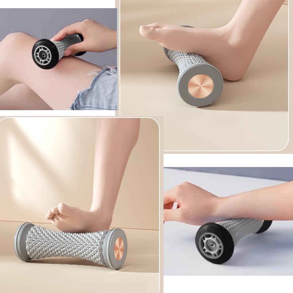 Portable Foot Massager Roller - Deep Tissue Muscle Massage for Plantar Fasciitis Relief, Heel & Arch Pain - Reflexology Therapy Tool for Men & Women