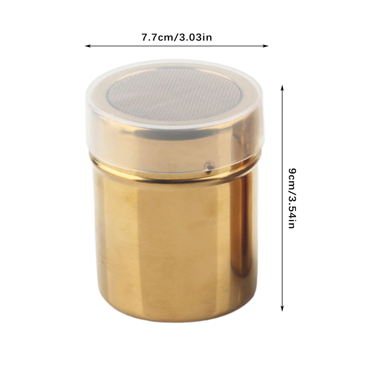 Stainless Steel Powder Shaker, 3.5 x 3inch Fine Mesh Shaker Powder Cans with Lid, Powder Sugar Shaker for Sifter Cocoa/Cinnamon Powder/Coffe/Hold Salt/Pepper (2pcs)