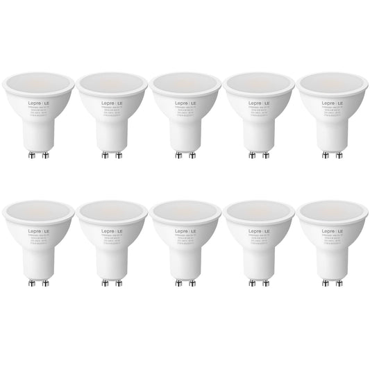 Lepro GU10 LED Bulbs, Warm White 2700K, 4W 345lm, 50W Halogen Spotlight Bulb Equivalent, Energy Saving GU10 LED Light Bulbs, 100° Wide Beam, Non-dimmable, Pack of 10