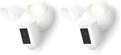 Ring Floodlight Cam Wired Plus — Outdoor home or business security with motion-activated 1080p HD video and floodlights, (2021 release) White
