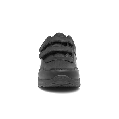 Boys Easy Fasten Black Trainer - Size 12 Child UK - Black
