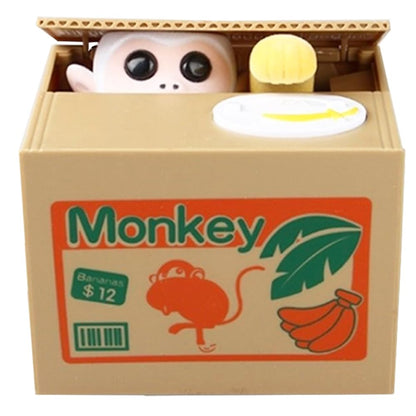 Resulzon Kids Piggy Bank, Stealing ATM Coin Cash Money Counter Saving Can, Cute Mokey Electronic Smart Voice Prompt Piggy Bank Safe Locks, Great Gift for Boys & Girls Christmas