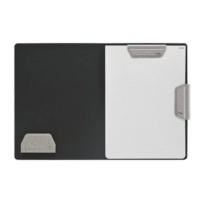LHiDS Magnetic Business Portfolio Lite Resume Padfolio Organizer with Clipboard, Paper Clip, Writing Pad, Pen/Card Holder, Magnetic Closure for Work, School and More (Grey, A4/Letter)
