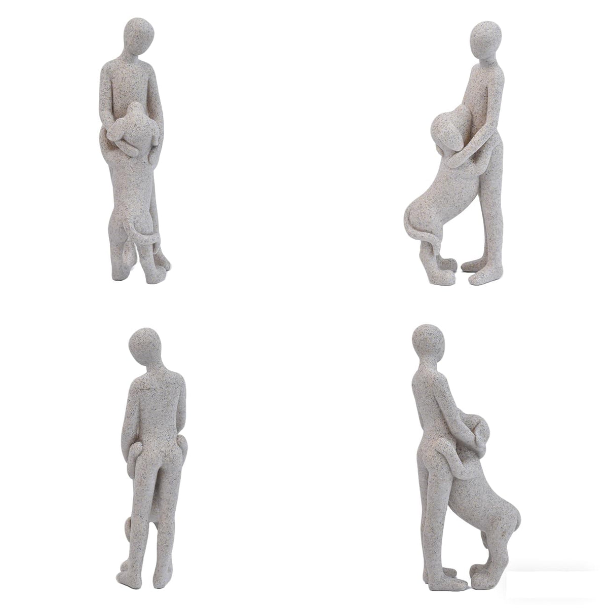 JIALINXIA Man and Dog Figurine, Abstract Resin Memorial Sculpture, Humans and Dogs Standing Statue B, Pet Memorial Home Office Shelf Decor Gift