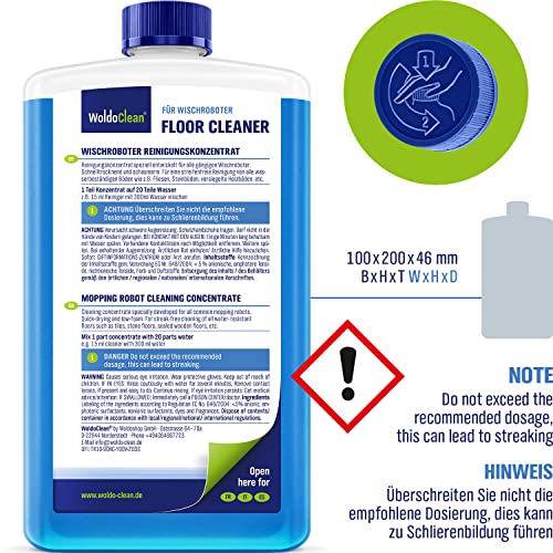 WoldoClean Floor Cleaner for Mopping Robots 750ml - Universal Streak-Free Cleaning for All Mopping & Vacuum Robots