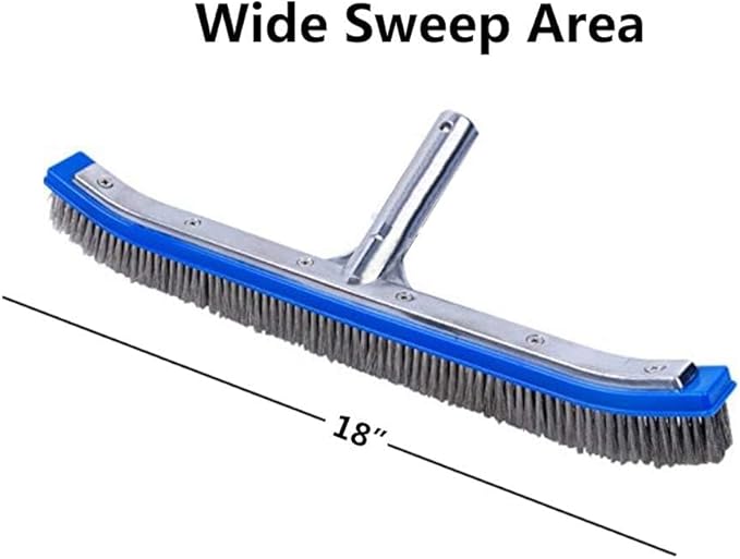 Swimming Pool Brush for Cleaning Pool Walls, Tiles & Floors, Heavy Duty 18"
