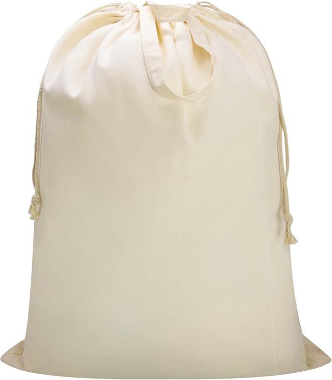 Canvas Laundry Bag with Handles & Drawstring Closure 30”Wx35"H, Thick Canvas