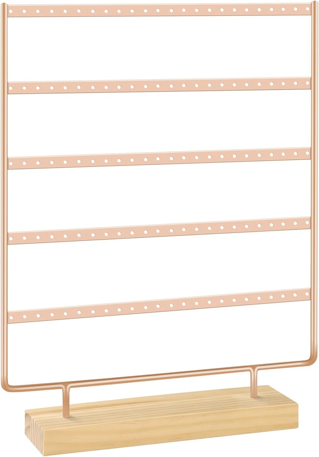 RNTBWD Earring Holder Organizer, Earring Display For Vendors, Earring Organizer, Earring Holder, Rose Gold Jewelry Organizers and Storage(5 Tiers & 120 holes)