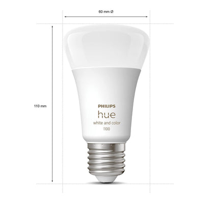 Philips Hue White and Colour Ambiance Smart Light Bulb 2 Pack 75W - 1100 Lumen [E27 Edison Screw] with Bluetooth. Works with Alexa, Google Assistant and Apple Homekit