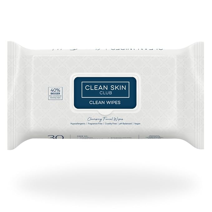 Clean Skin Club XL Premium Face Wipes, Extra Moist Makeup Removing Towelettes