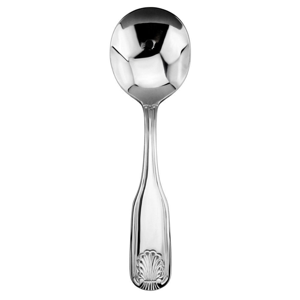 New Star Foodservice Shell Pattern 18/0 Stainless Steel Bouillon Spoon, 6.4-Inch, Set of 12, Commercial Grade