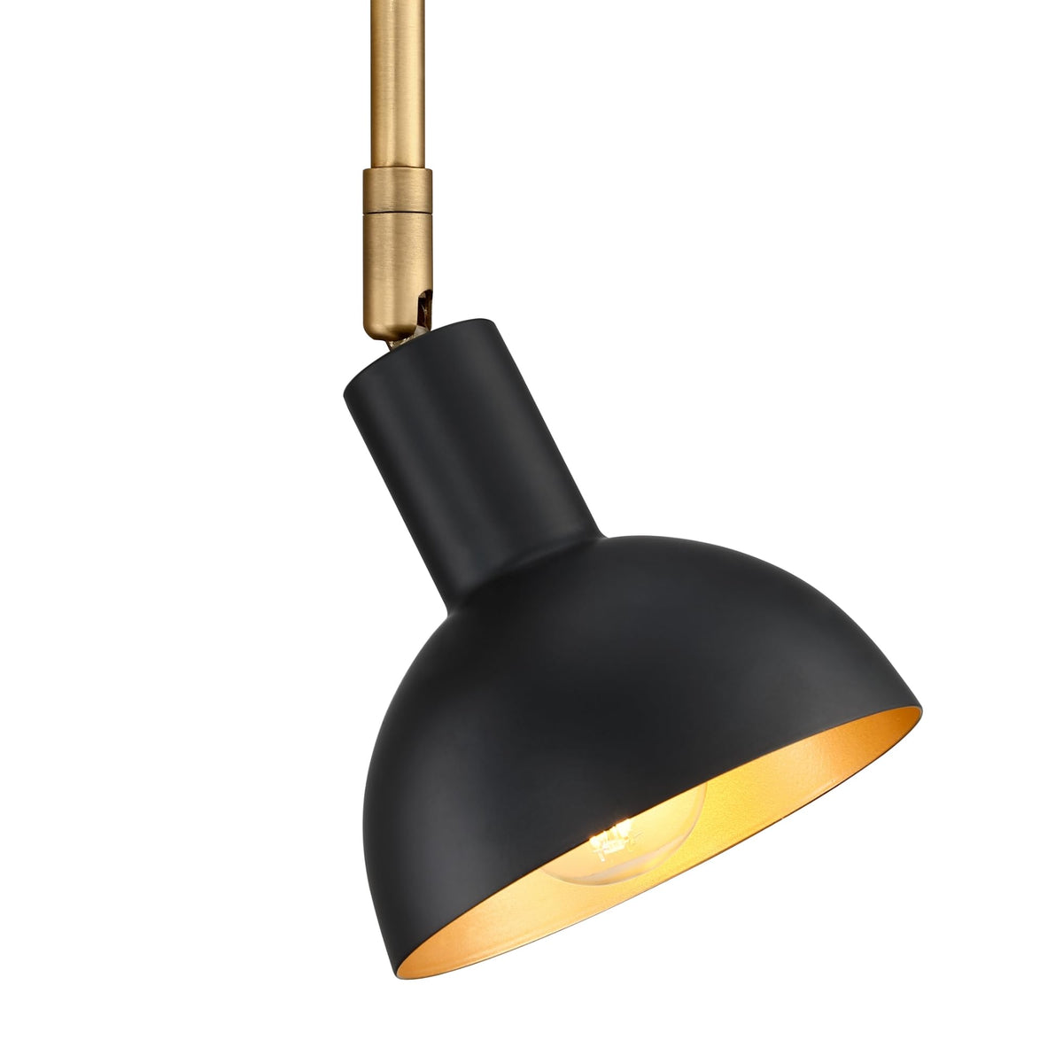 Nathan James Tamlin Wall Light Fixture, Wall Mounted 1-Light Lamp, Plugin Sconce with On/Off Switch for Living Room, Reading Nook or Bedroom, Vintage Brass/Matte Black