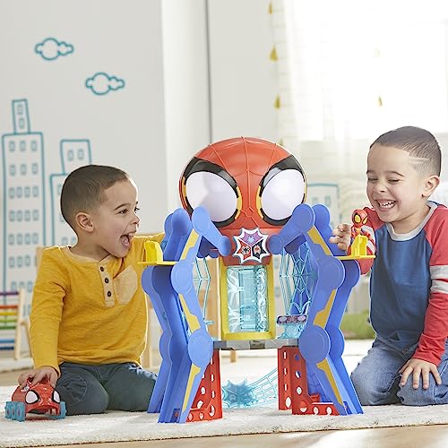 Spidey and His Amazing Friends Web-Spinners Web-Quarters, Kids Playset with Action Figure, Vehicle, and Accessories, Marvel Super Hero Toys, Ages 3 and Up