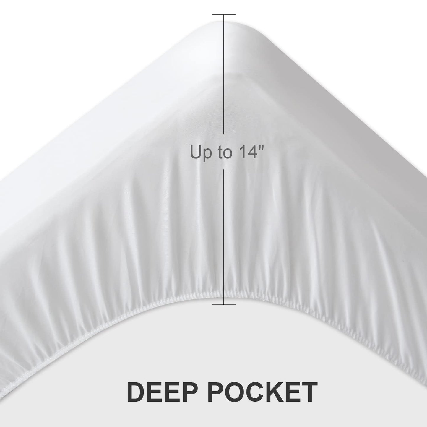 2 Pack Twin Mattress Protector Pad Waterproof Quilted, Breathable & Cooling Twin Size Mattress Cover Fitted for Kids with Deep Pocket Up to 14" for Single Bed, (White)