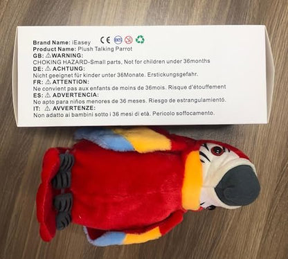 Kids Cutiest Talking Parrot Toy Mimicry Pet Speaking Plush Toy Repeat What You Say Waving Wings Electronic Record Bird Toy Stuffed Animal Interactive Sensory Educational Toy Birthday Xmas Gift