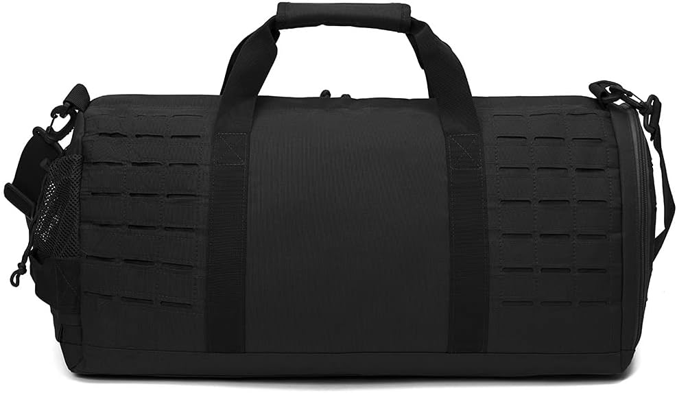 QT&QY 40L Military Tactical Duffle Bag For Men Sport Gym Fitness Tote Travel Training Workout With Shoe Compartment Basketball Football Weekender
