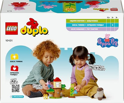 LEGO DUPLO Peppa Pig Garden and Tree House Toy for 2+ Year Old Toddlers, Girls & Boys - Fine Motor Skills Toys with 2 Figures, Flower Bricks and Accessories - 10431