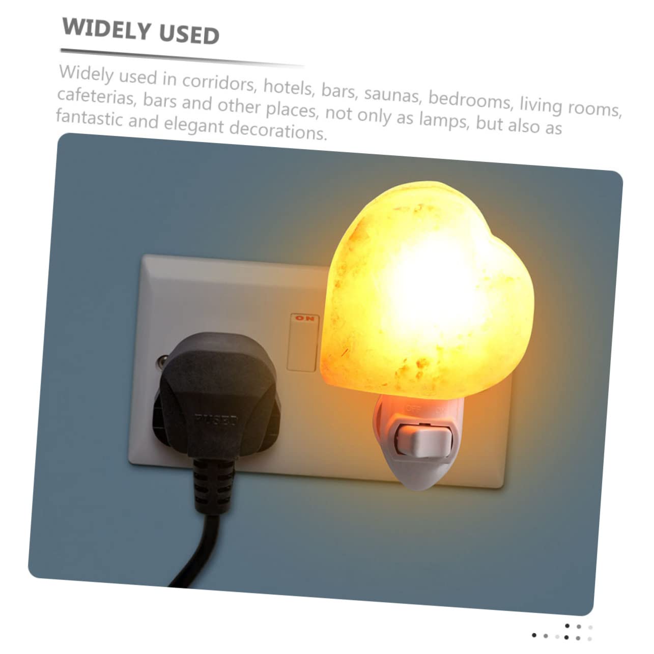 VALICLUD Himalayan Crystal Salt Night Shape LED Plug in Warm Glow Home Decoration for Bedroom Bathroom Corridor Yoga Meditation