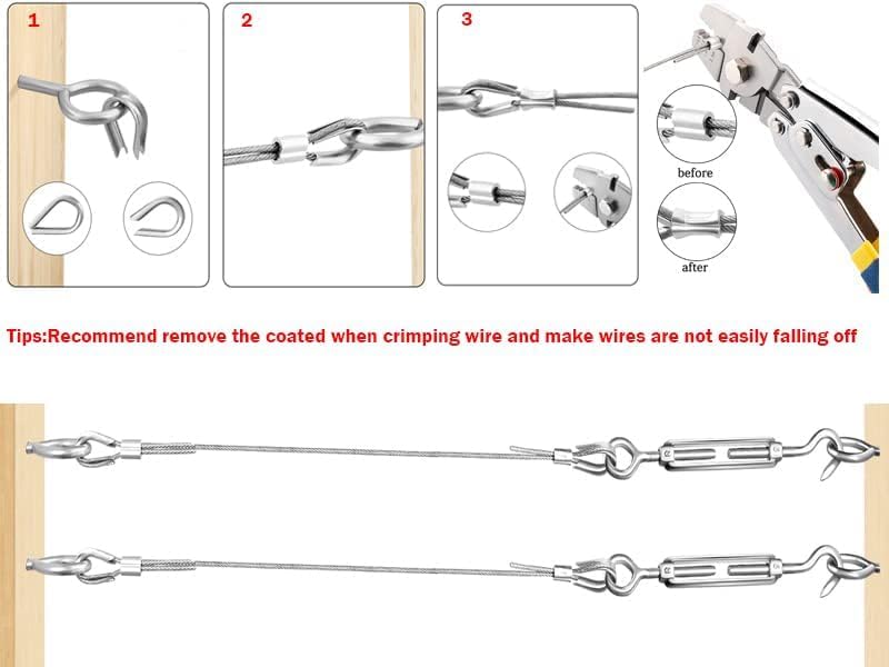 TooTaci 30M Garden Wire for Climbing Plants, 2mm PVC Coated Stainless Steel Cable with M5 Turnbuckles, Fence Wire, Vine Eyes for Climbing Plants, Perfect for Trellis, Outdoor String Light Hanging