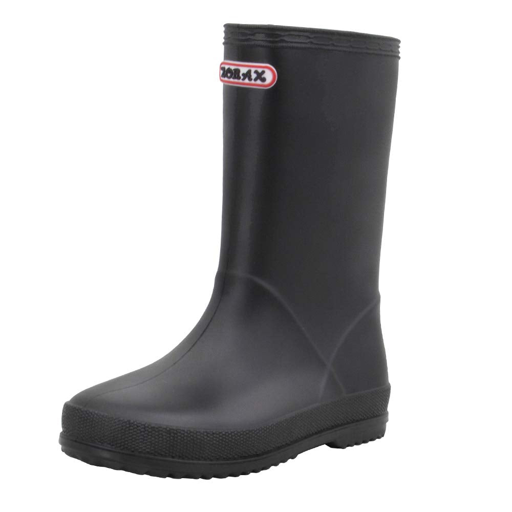 Zorax - UK3 Adult - EU34 - Black Girls Boys Waterproof Non-Slip Kids Motorbike Rain Boots Kids Rain Shoes Wellies Unisex Children Wellington Boots