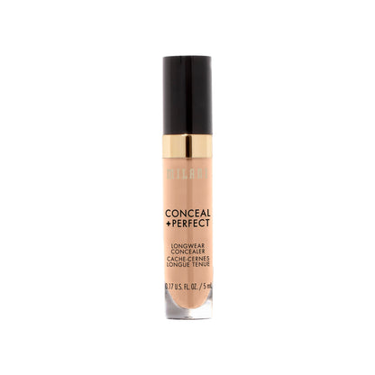 Milani Conceal + Perfect Longwear Concealer Full Coverage Infused with Hyaluronic Acid & Vitamin E, Cover Dark Circles, Blemishes & Skin Imperfections for Long-Lasting Wear - Light Nude