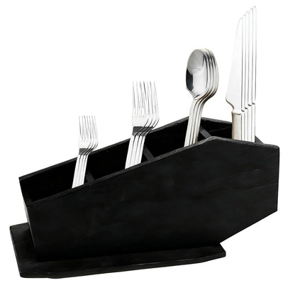 Gosuoa Coffin Utensil Holder Goth Christmas Decor, Black Wooden Goth Kitchen Home Decor, Spooky Gothic Gifts for Women