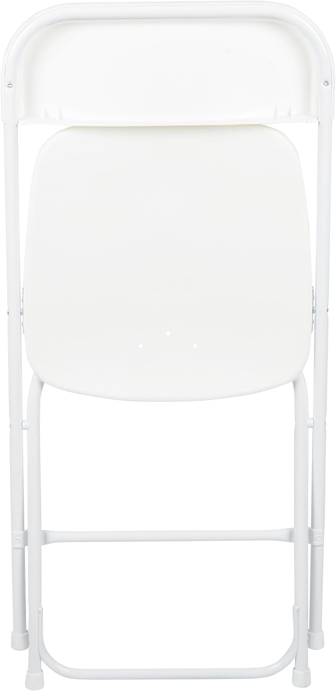 Flash Furniture Hercules Series Plastic Folding Chair - White - 4 Pack 650LB Weight Capacity Comfortable Event Chair-Lightweight Folding Chair