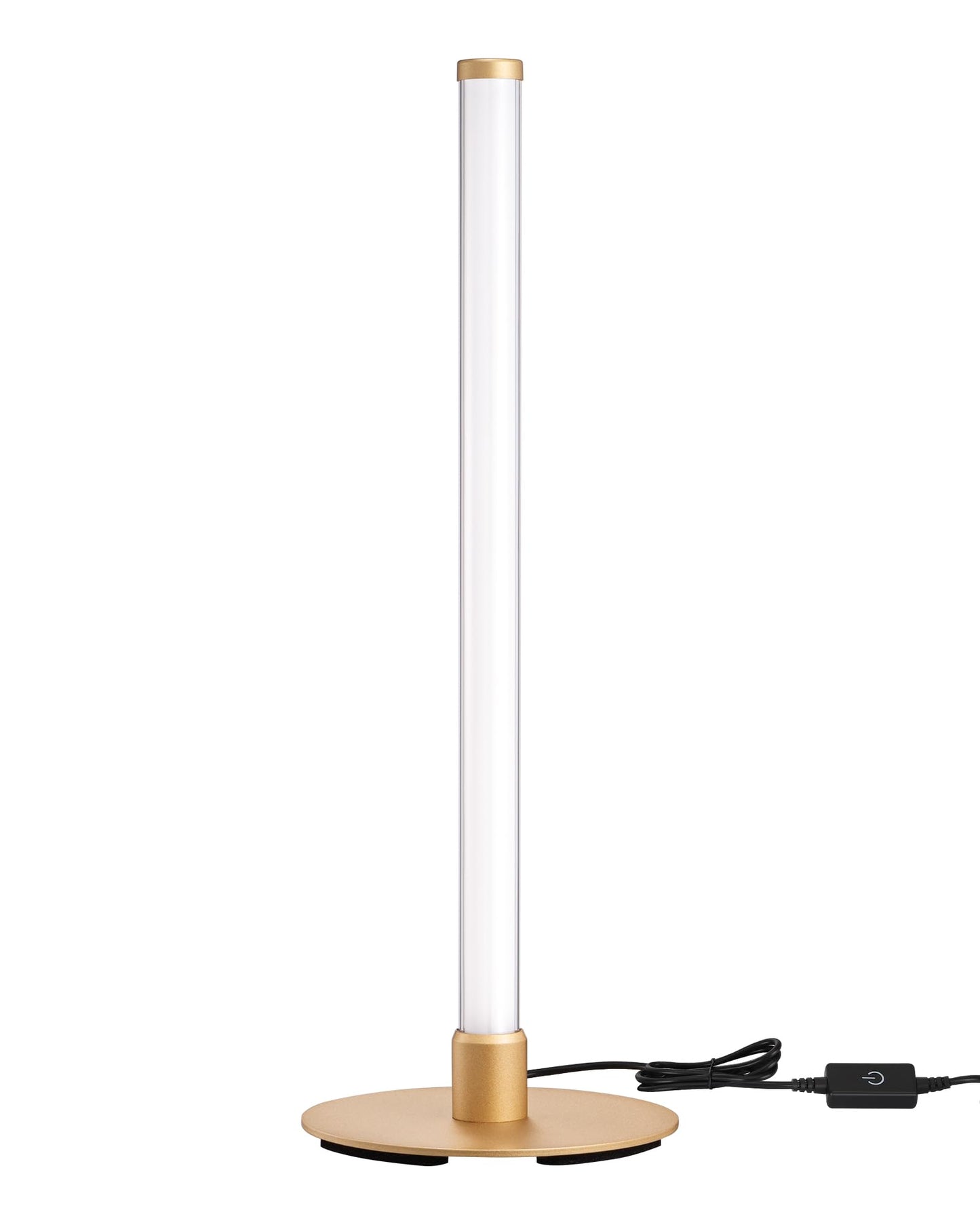 EDISHINE Modern Table Lamp, LED Slim Bedside Lamp with 360° Illumination, Stepless Dimming & 3 Color Temperature, Nightstand Lamp for Bedroom, Living Room, Gold