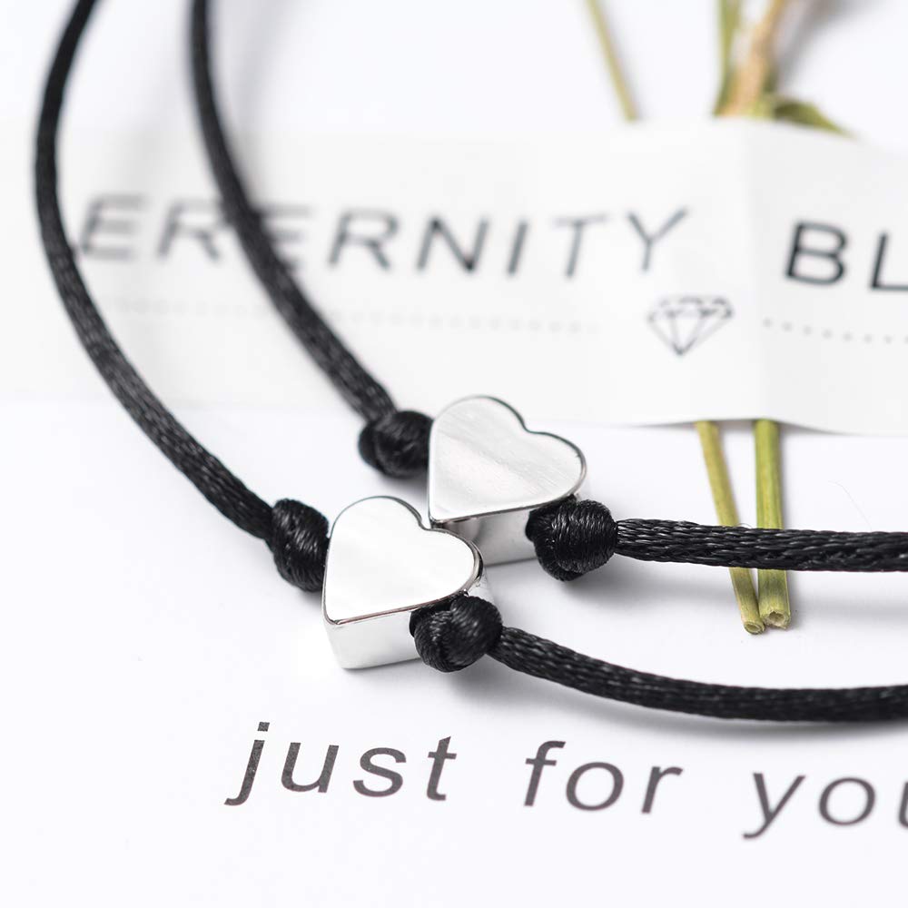 MANVEN Matching Bracelets for Couples Best Friends Pinky Promise Bracelets Birthday Gifts for Family Sister Women Men